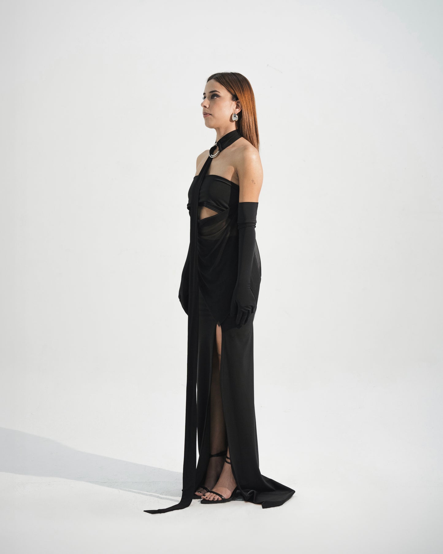 Draped maxi skirt