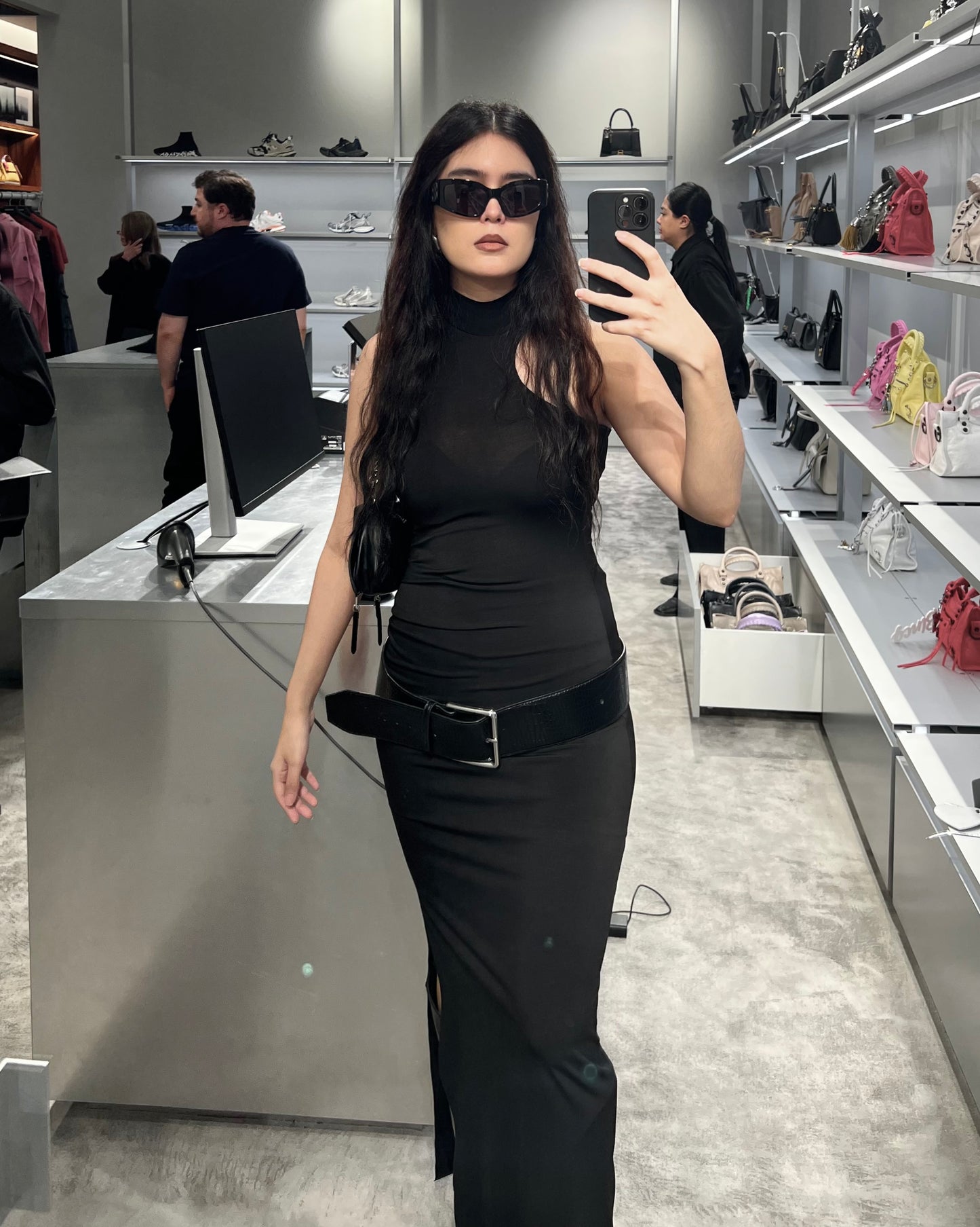 Sleeveless asymmetric maxi dress
