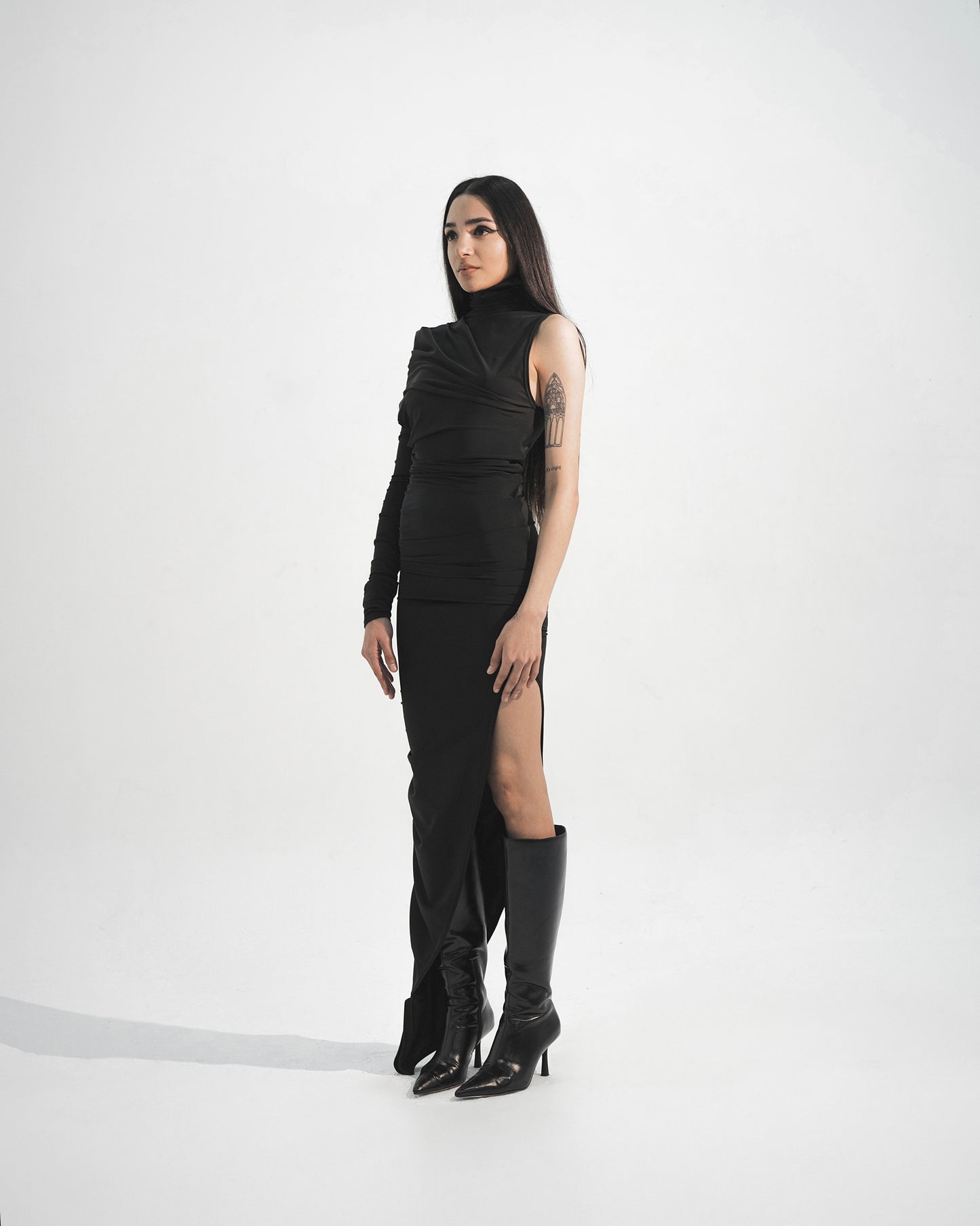 Fitted draped dress