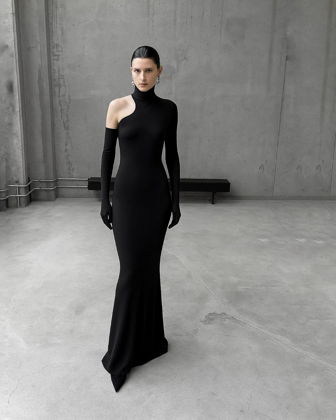 Asymmetric maxi dress