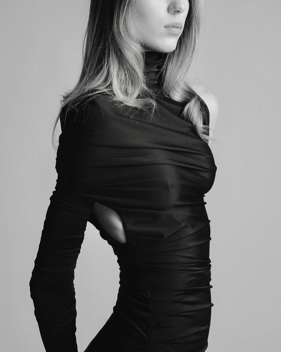 Fitted draped dress