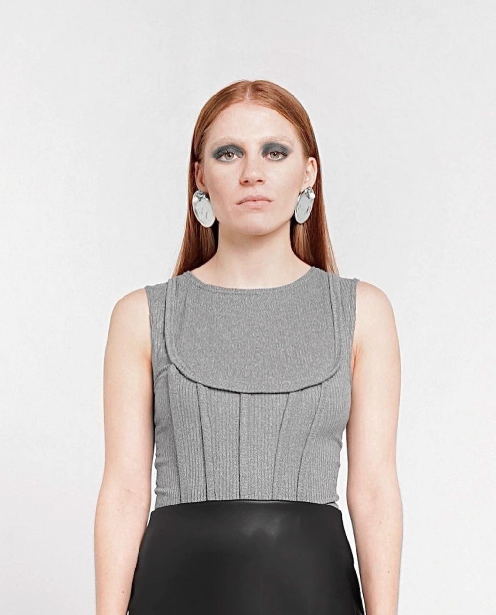U ribbed corset top