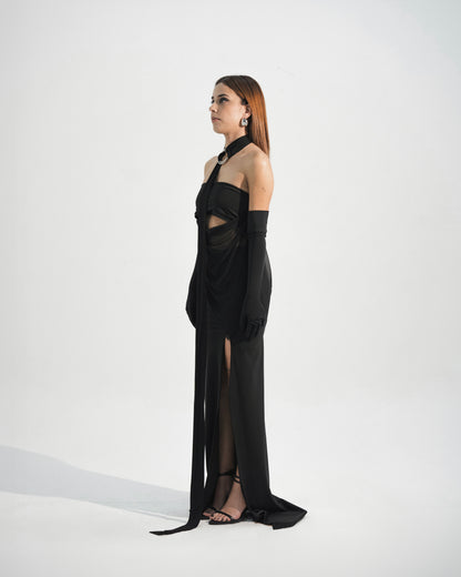 Draped maxi skirt