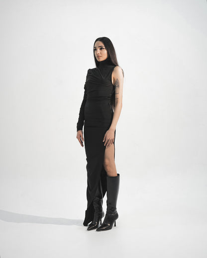 Fitted draped dress