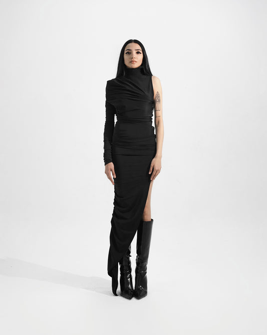 Fitted draped dress