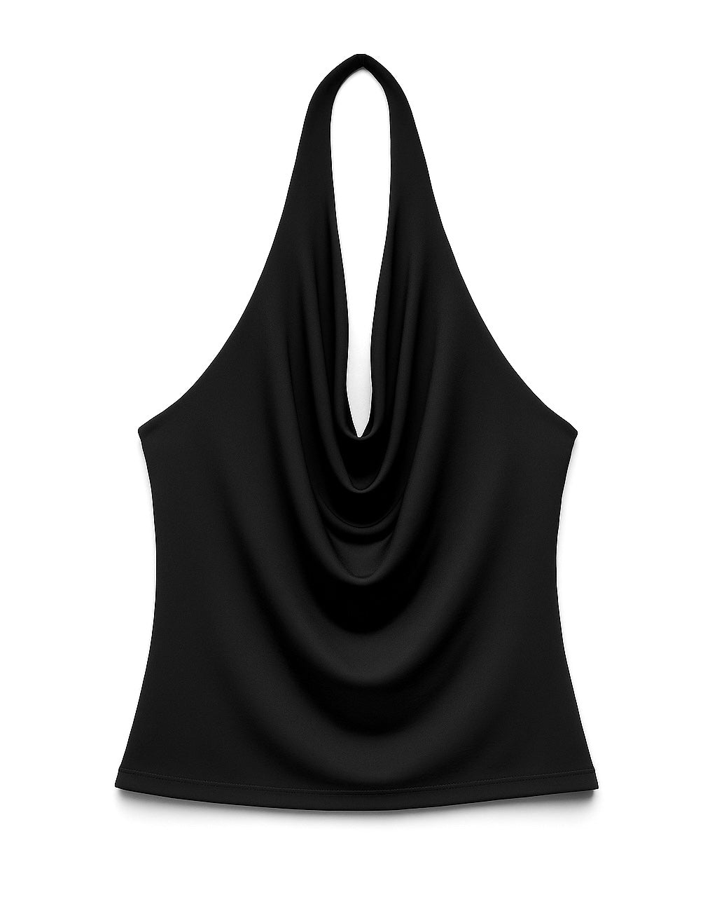 Draped collar halter top