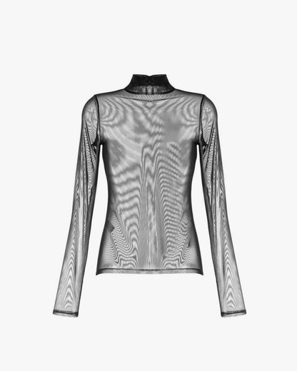 Mesh turtleneck top