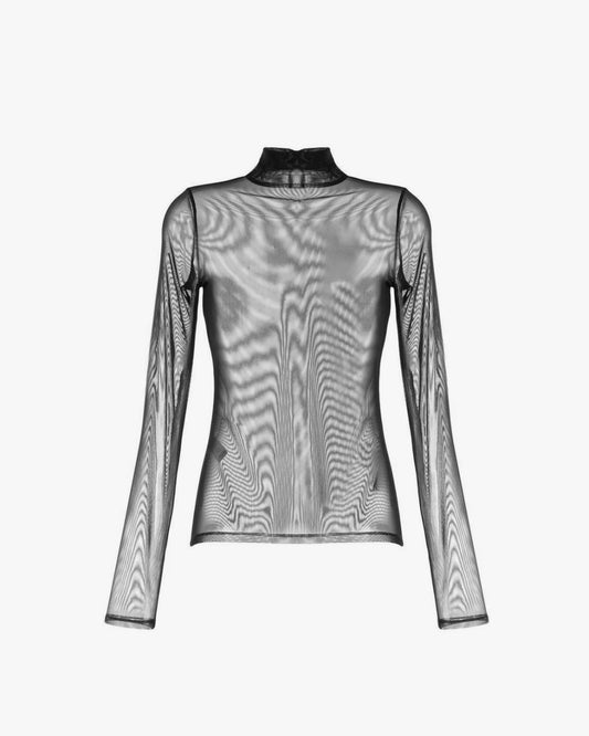 Mesh turtleneck top
