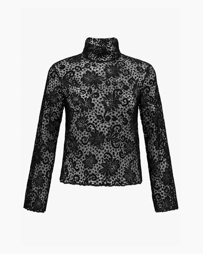Lace high neck top