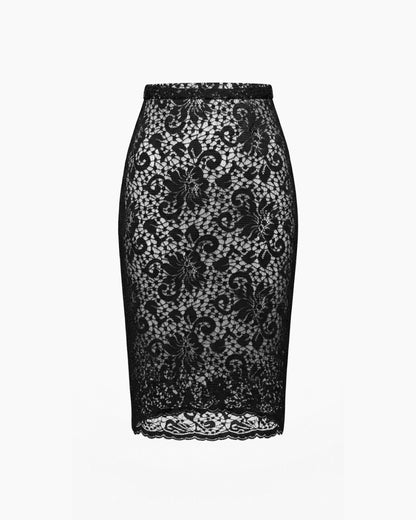 Lace midi skirt