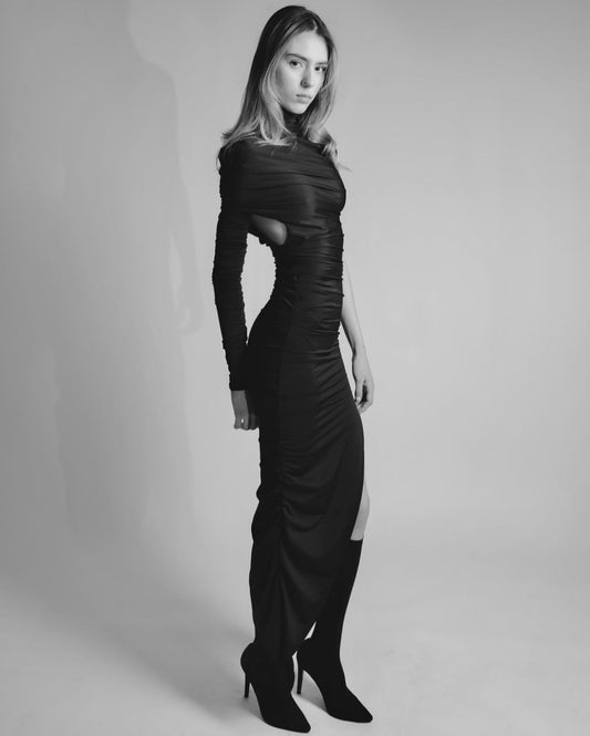 Fitted draped dress