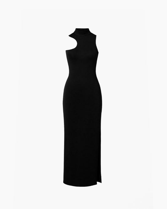 Sleeveless asymmetric maxi dress
